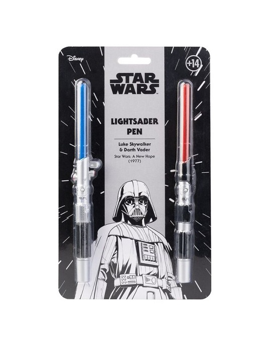 STAR WARS · BOLIGRAFO SABLE DE LUZ LUKE SKYWALKER Y DARTH VADER